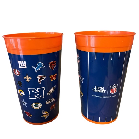 Kitchen | Little Caesars Pizza Nfl Team Logo Plastic Cups Super Bowl ...